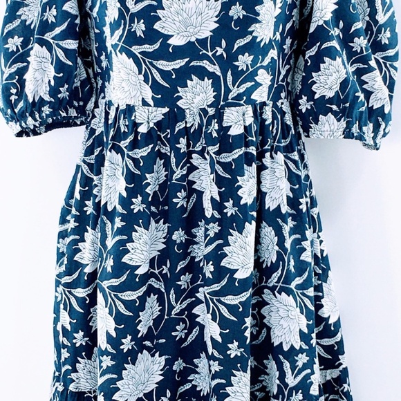 Monsoon and Beyond Estella Midi Dress Blue Rohida Floral Print Handmade Sz S - Picture 6 of 16